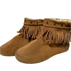 Lucky Brand 'Ahbey' Moccasins - Brown Suede Size 7M Women’s